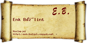 Enk Bálint névjegykártya